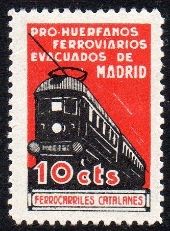 Ferrocarriles Catalanes Madrid Evacuados Evacuees sellos postales stamps Espana Spain Guerra Civil War