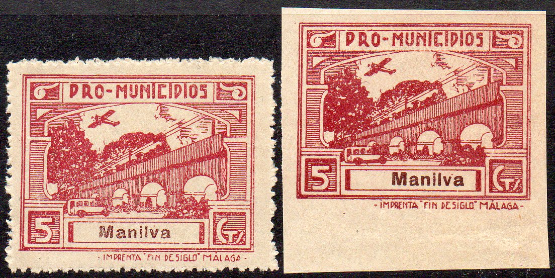 Manilva sellos postales stamps Spain Guerra Civil War