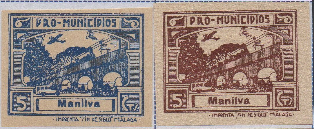 Manilva sellos postales stamps Spain Guerra Civil War