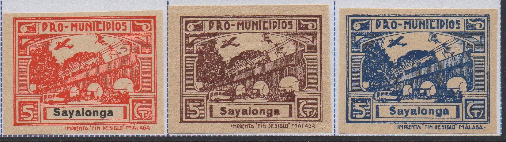 Sayalonga sellos postales stamps Spain Guerra Civil War