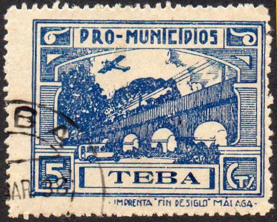 Teba sellos postales stamps Spain Guerra Civil War