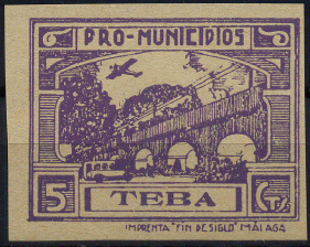 Teba sellos postales stamps Spain Guerra Civil War