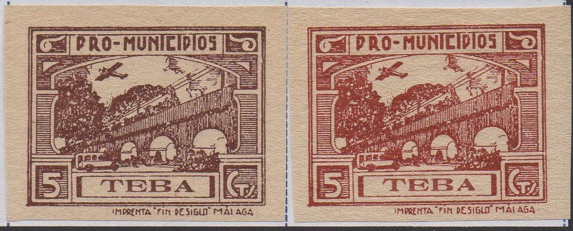 Teba sellos postales stamps Spain Guerra Civil War