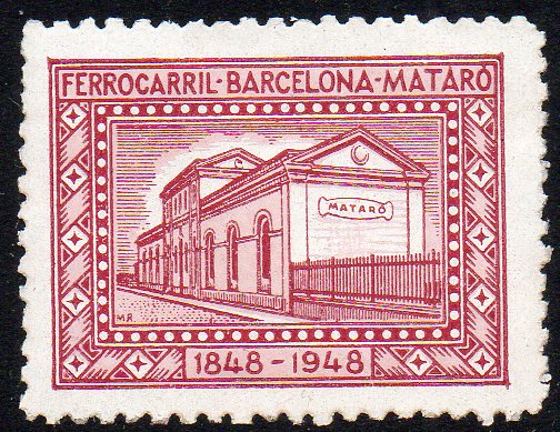 1948 Centenary Centenario Barcelona-Mataro Railway Ferrocarril FFCC sellos postales stamps Spain 