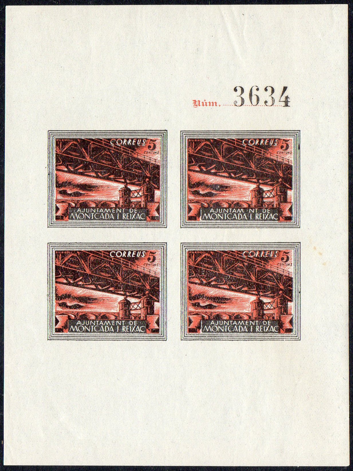 Montcada y Reixac sellos postales stamps Spain Guerra Civil War