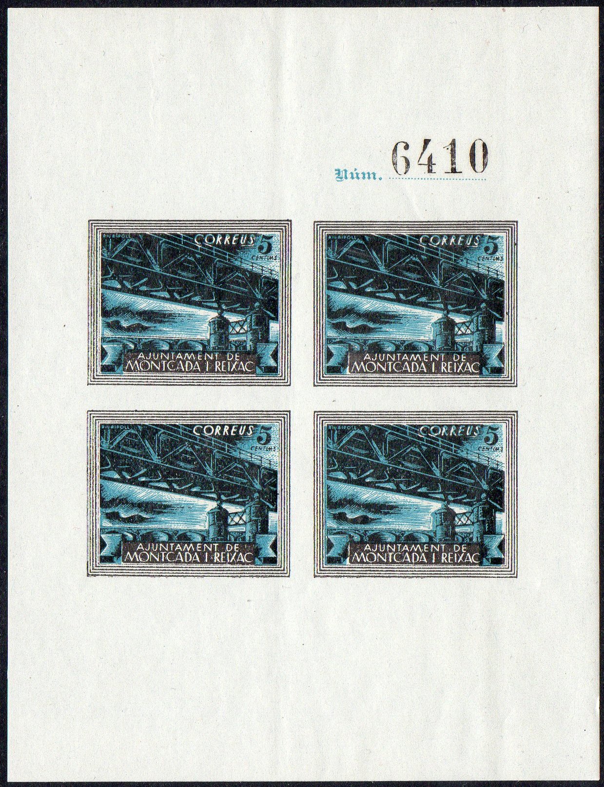 Montcada y Reixac sellos postales stamps Spain Guerra Civil War