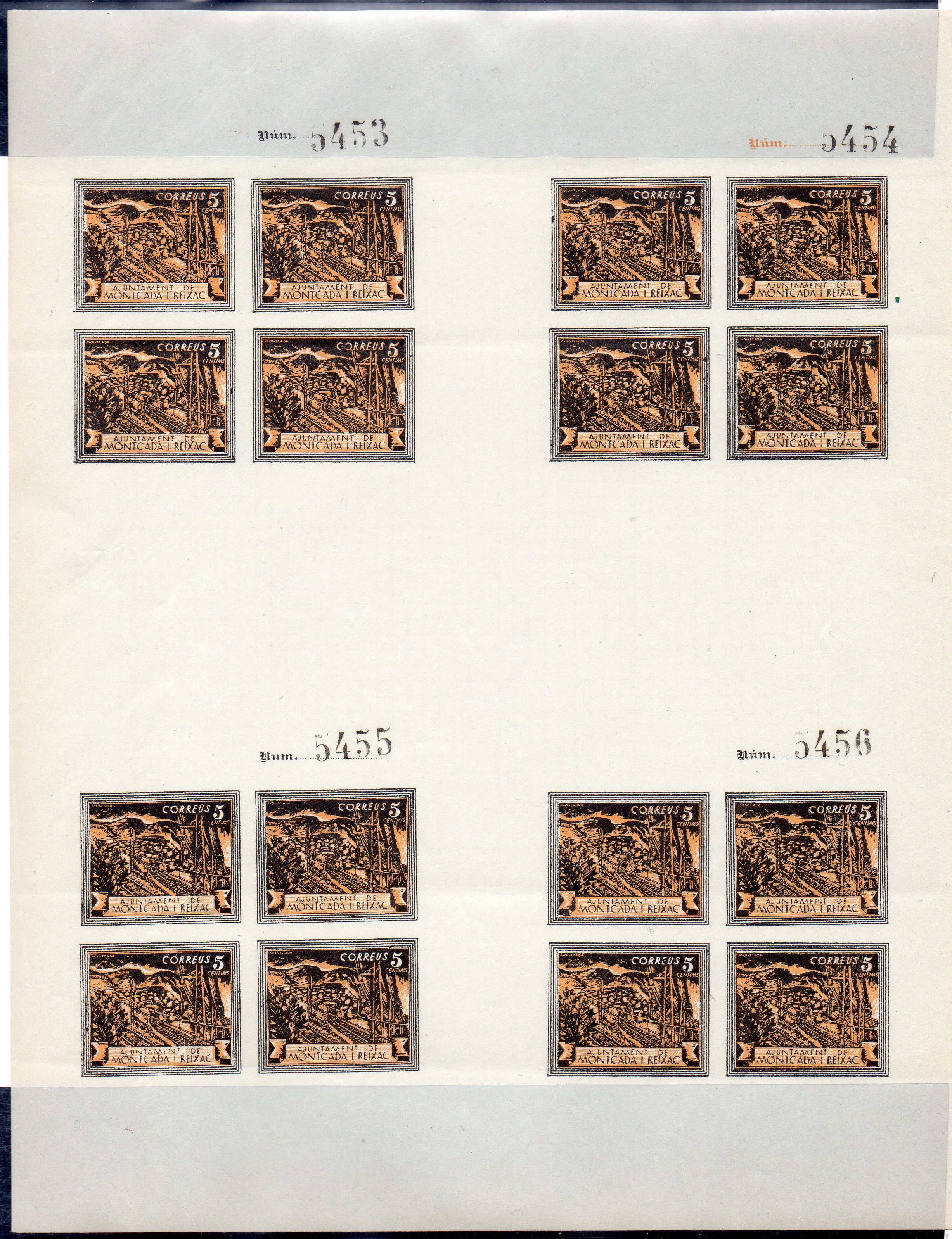 Montcada y Reixac sellos postales stamps Spain Guerra Civil War