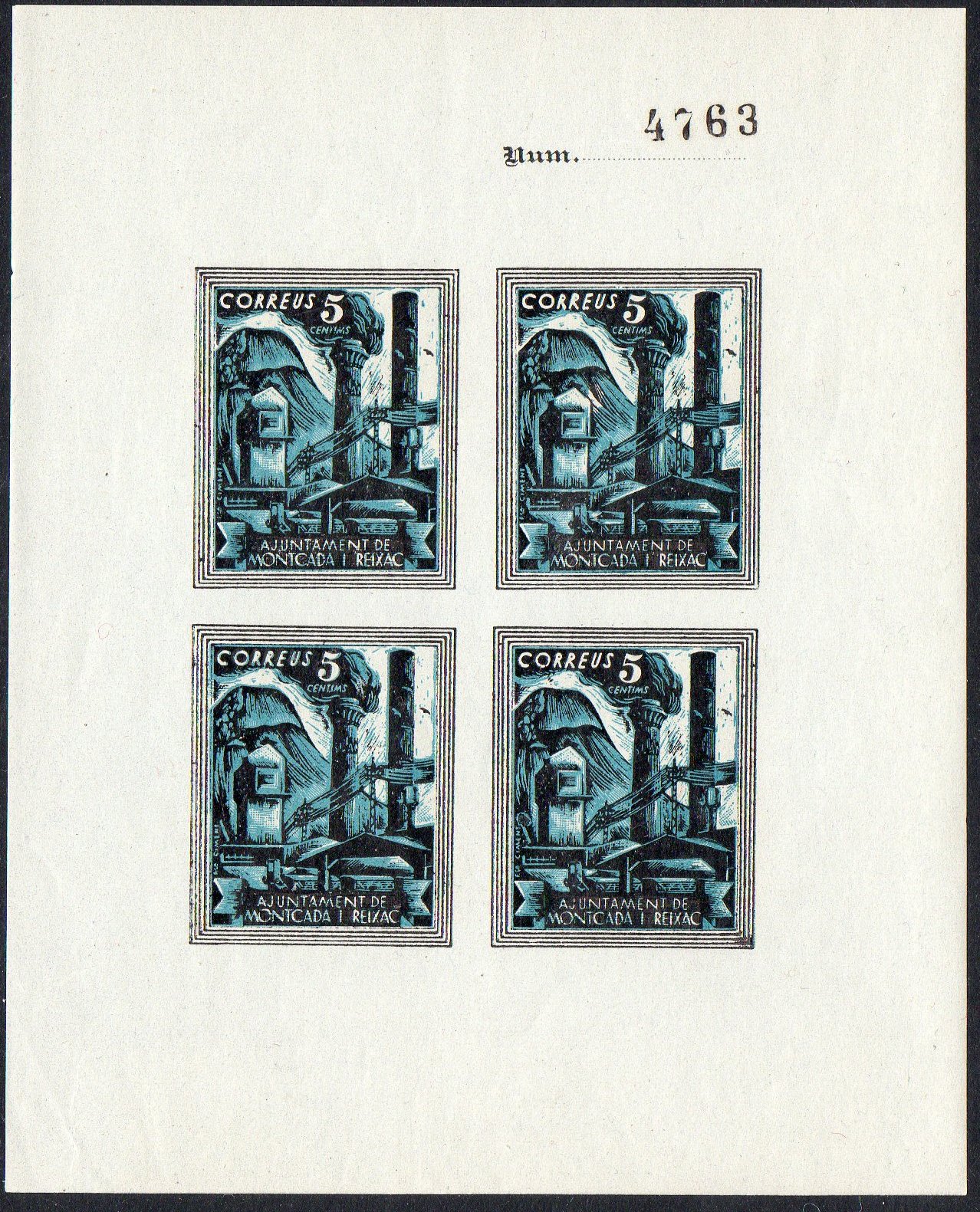 Montcada y Reixac sellos postales stamps Spain Guerra Civil War