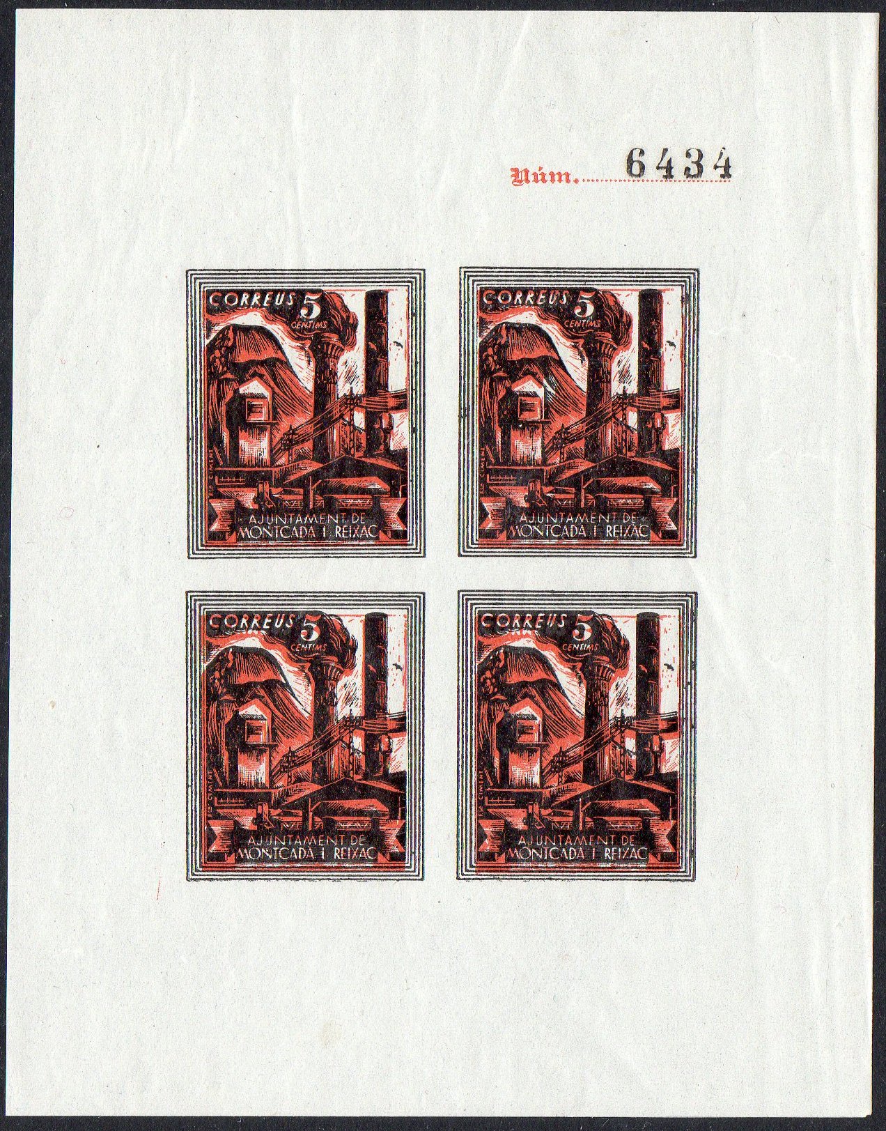 Montcada y Reixac sellos postales stamps Spain Guerra Civil War