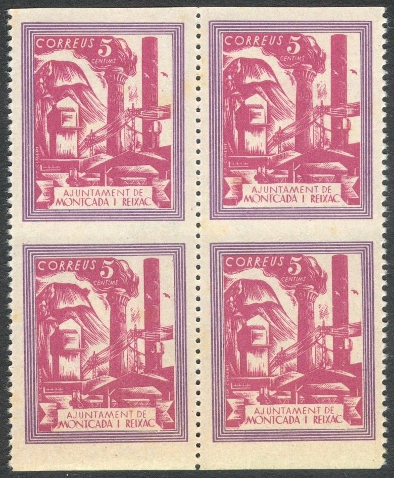 Montcada y Reixac sellos postales stamps Spain Guerra Civil War