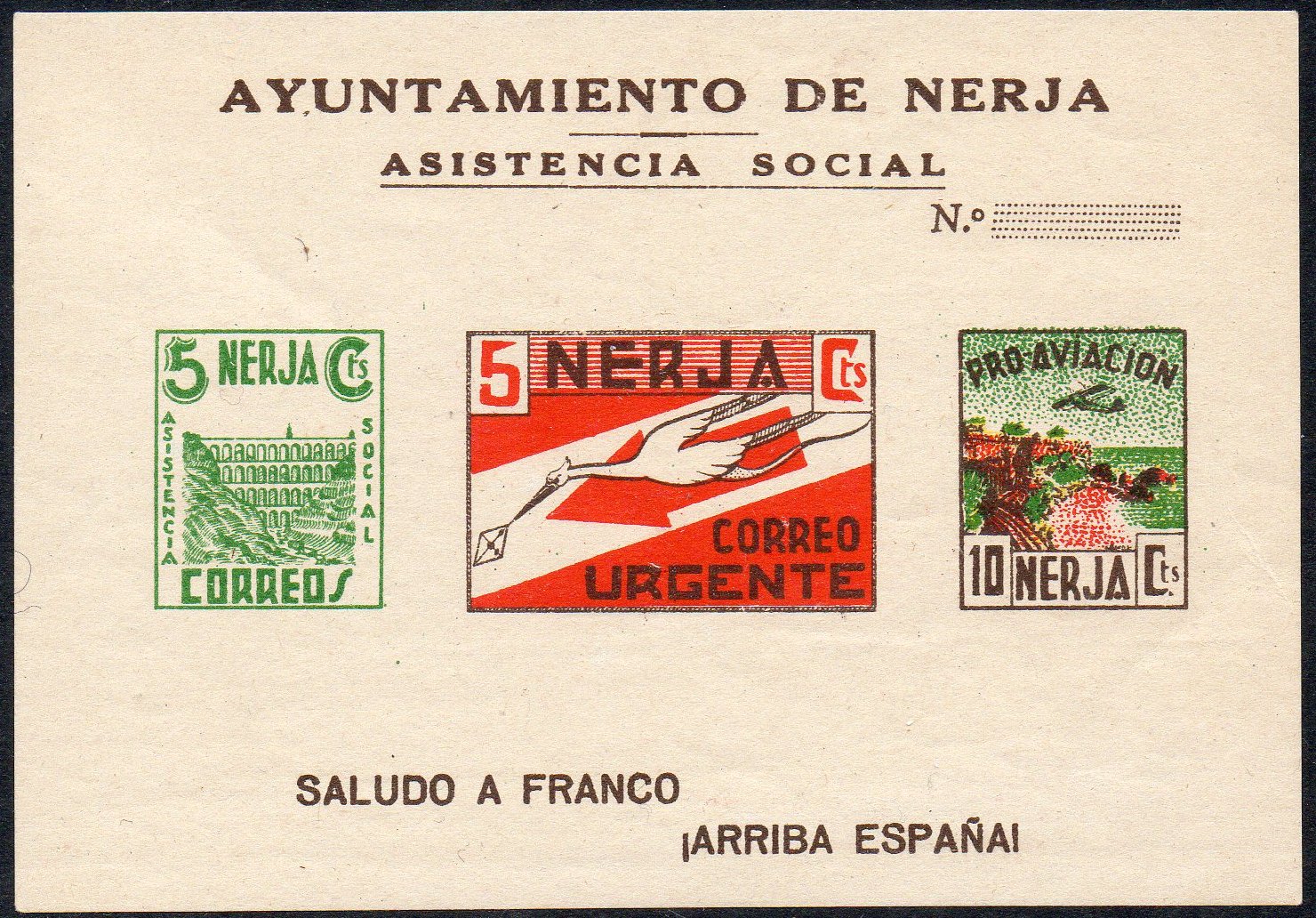 Nerja sellos postales stamps Spain Guerra Civil War