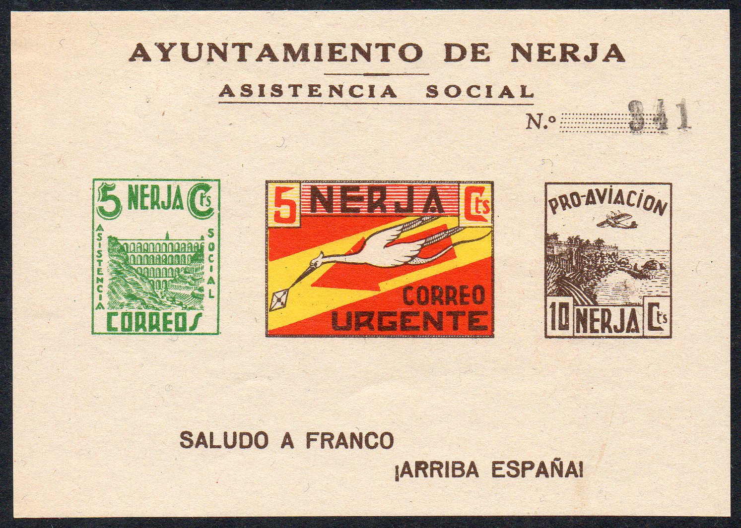 Nerja sellos postales stamps Spain Guerra Civil War