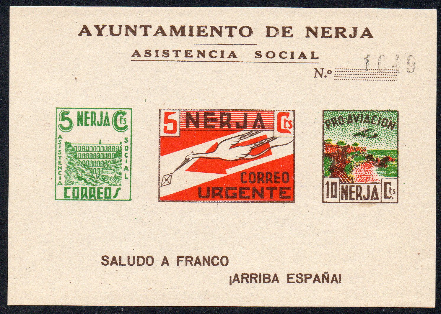 Nerja sellos postales stamps Spain Guerra Civil War