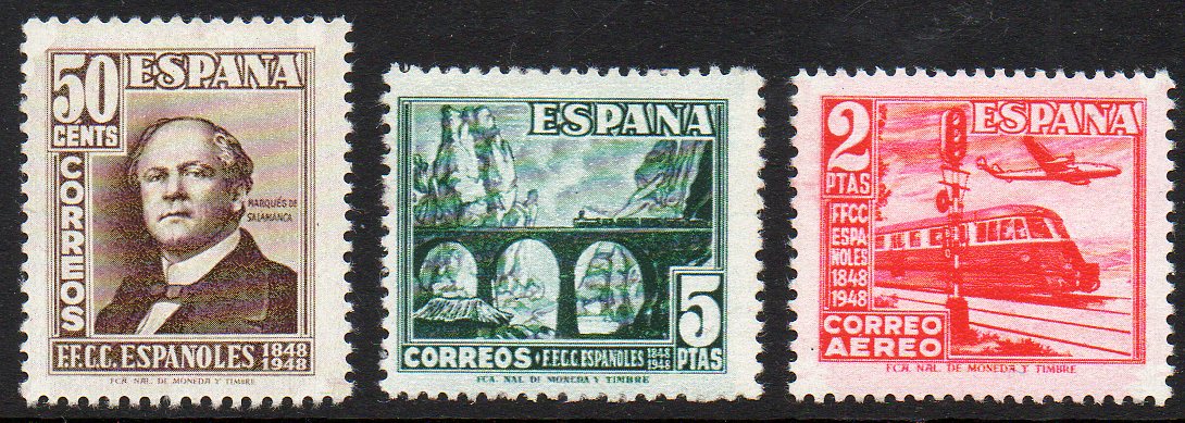 1948 Spanish Railway Centenary stamps