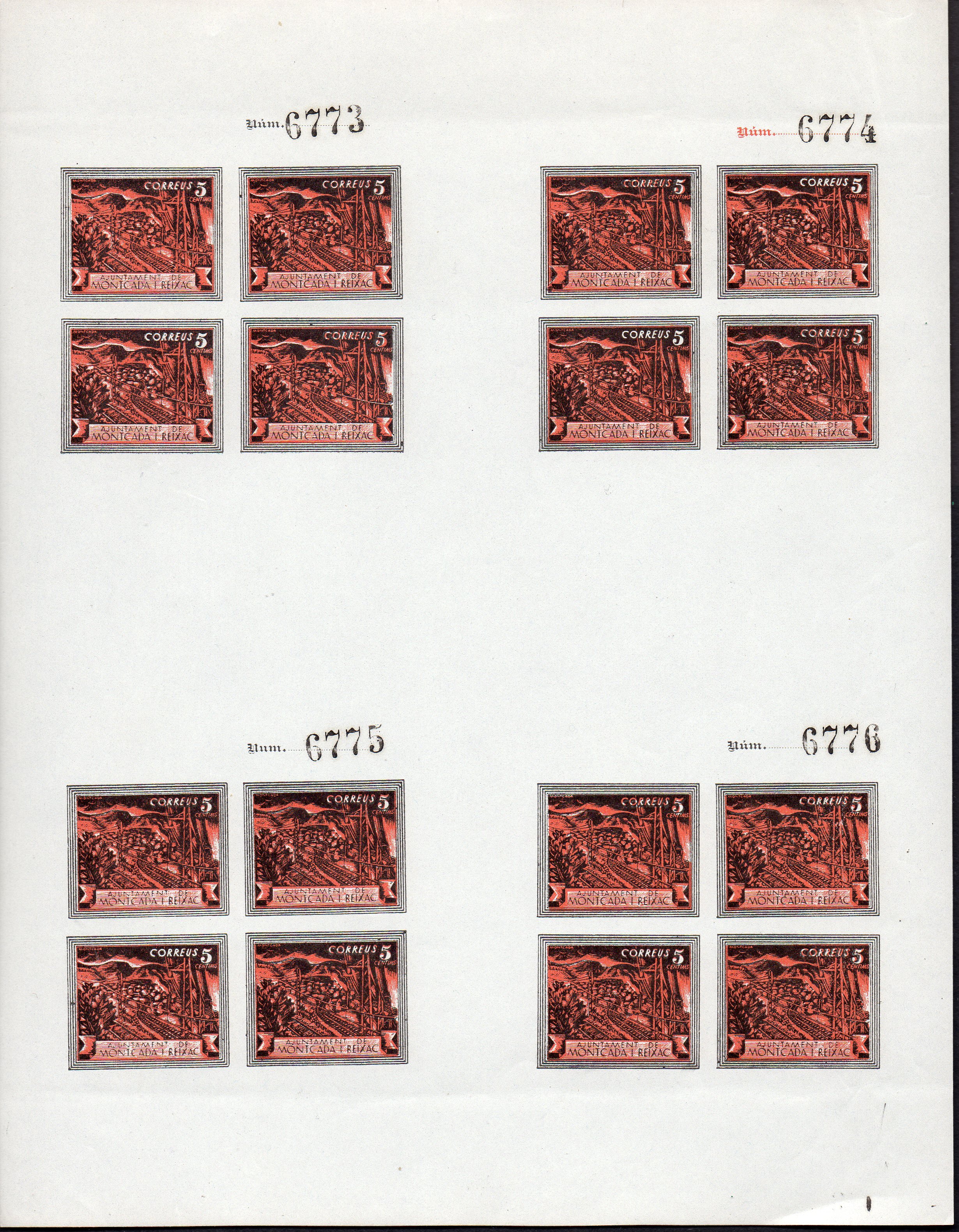 Montcada y Reixac sellos postales stamps Spain Guerra Civil War