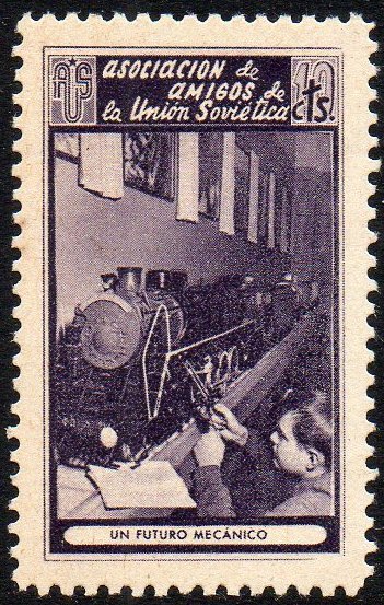 Soviet Republican sellos postales stamps Spain Railway Civil War