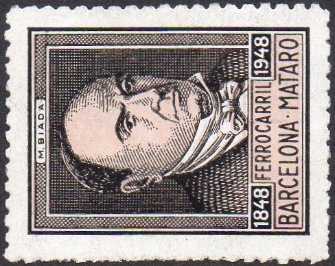 1948 Centenary Centenario Barcelona-Mataro Railway Ferrocarril FFCC sellos postales stamps Spain 