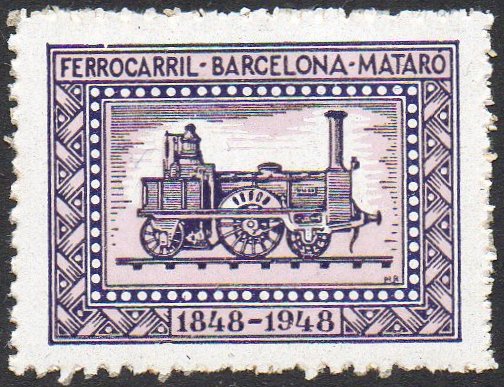 1948 Centenary Centenario Barcelona-Mataro Railway Ferrocarril FFCC sellos postales stamps Spain 