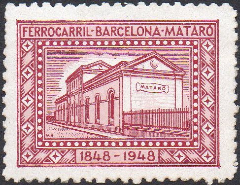 1948 Centenary Centenario Barcelona-Mataro Railway Ferrocarril FFCC sellos postales stamps Spain 