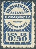 Bon Parrainage Enfants Espagnols Cheminots 0F50 stamps France Spain Children's Charity Civil War