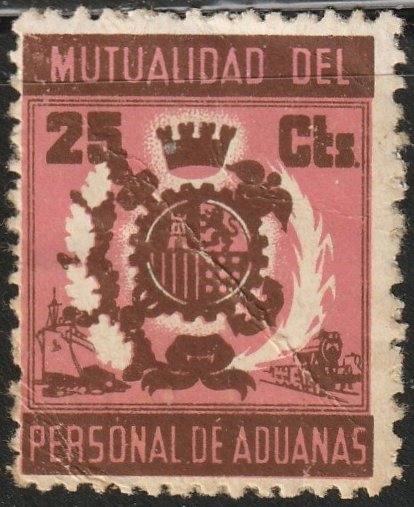 Spain Railway Workers Charity stamps sellos Mutualidad del personal del aduanas
