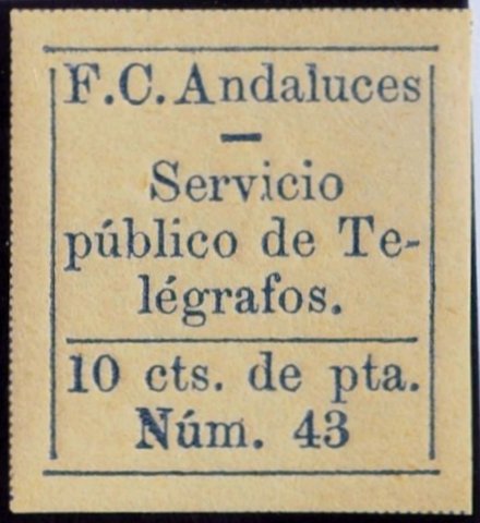 Ferrocarriles Andaluces 10c Imperf