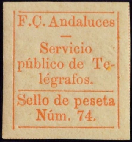 timbres-poste d'Espagne Ferrocarriles Andaluces 1P Imperf