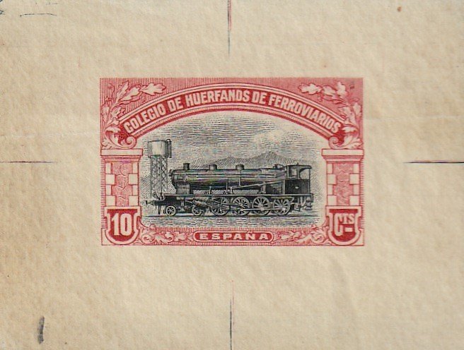 Huerfanos de Ferrocarriles sellos postales stamps Spain Railway Orphans Proof Charity Civil War