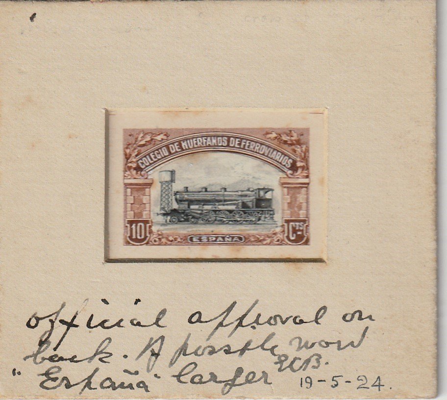 Huerfanos de Ferrocarriles sellos postales stamps Spain Railway Orphans Proof Charity Civil War