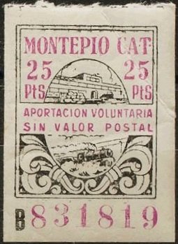 Montepio Voluntary Contribution Stamp Sellos postales