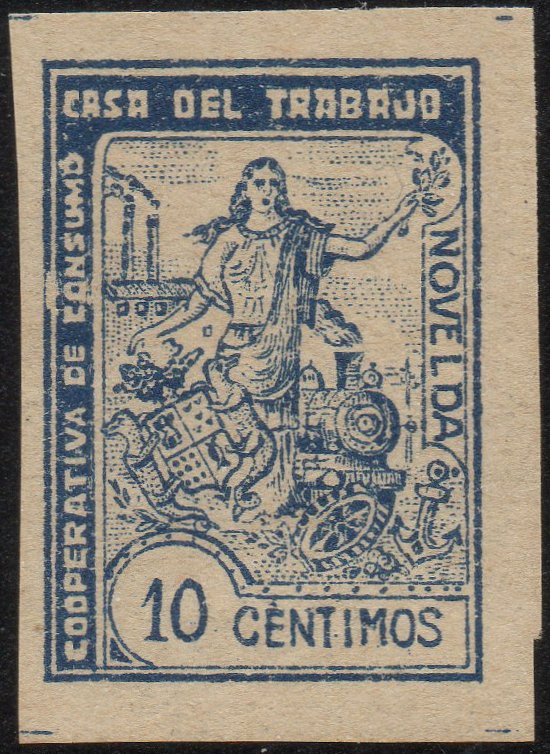 Novelda sellos postales stamps Spain Guerra Civil War 10c Imperf