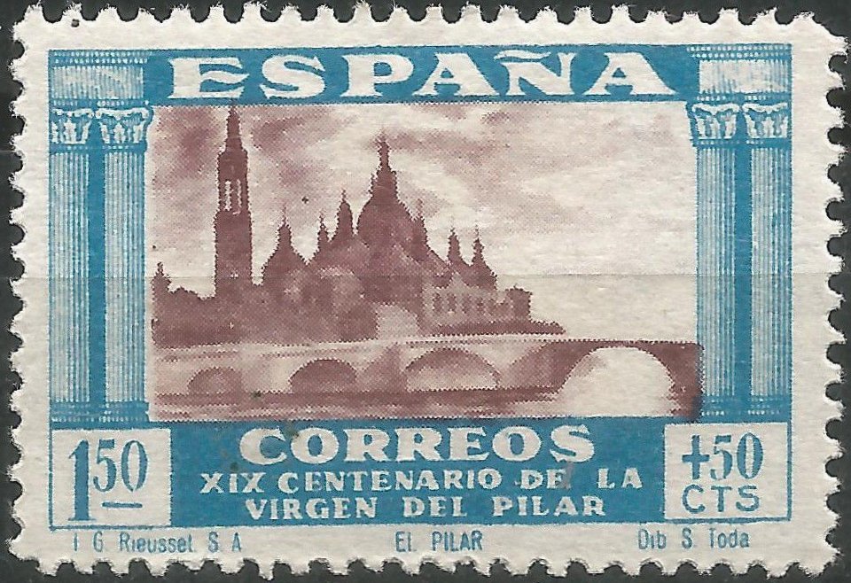 1940 Puente de Piedra Zaragoza tranvias tramway bridge