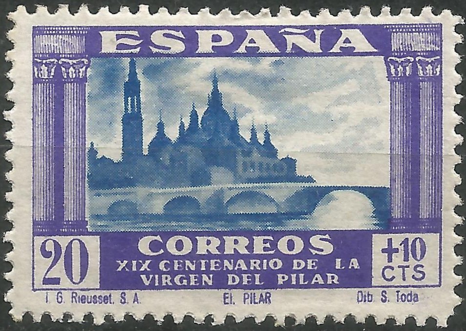 1940 Puente de Piedra Zaragoza tranvias tramway bridge