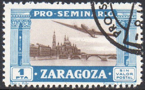 1940 Puente de Piedra Zaragoza tranvias tramway bridge