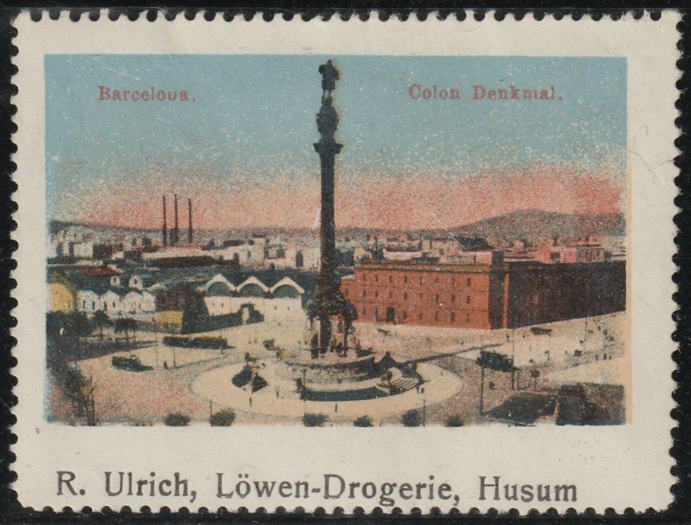 Espana Spain poster stamps vinetas railway tramway tramvia trade and exhibition exposition