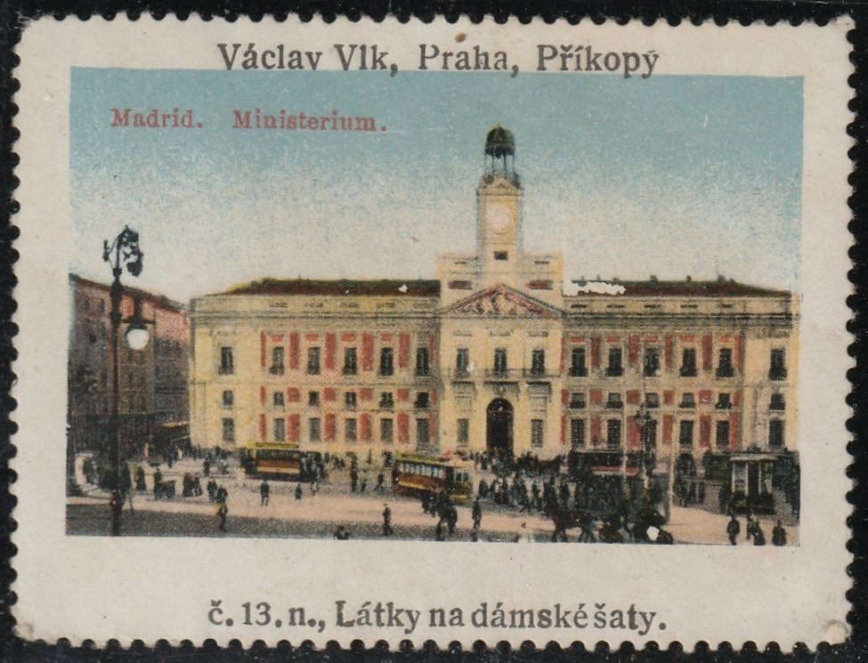 Espana Spain poster stamps vinetas railway tramway tramvia trade and exhibition exposition