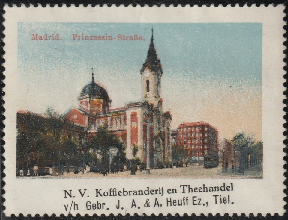 Espana Spain poster stamps vinetas railway tramway tramvia trade and exhibition exposition