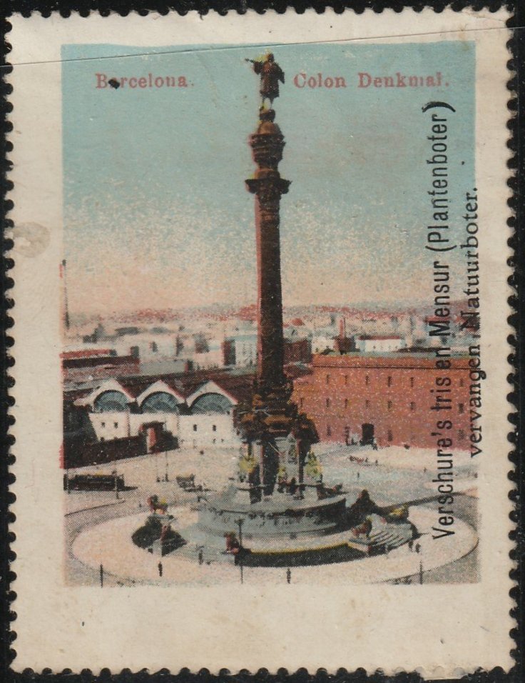 Espana Spain poster stamps vinetas railway tramway tramvia trade and exhibition exposition