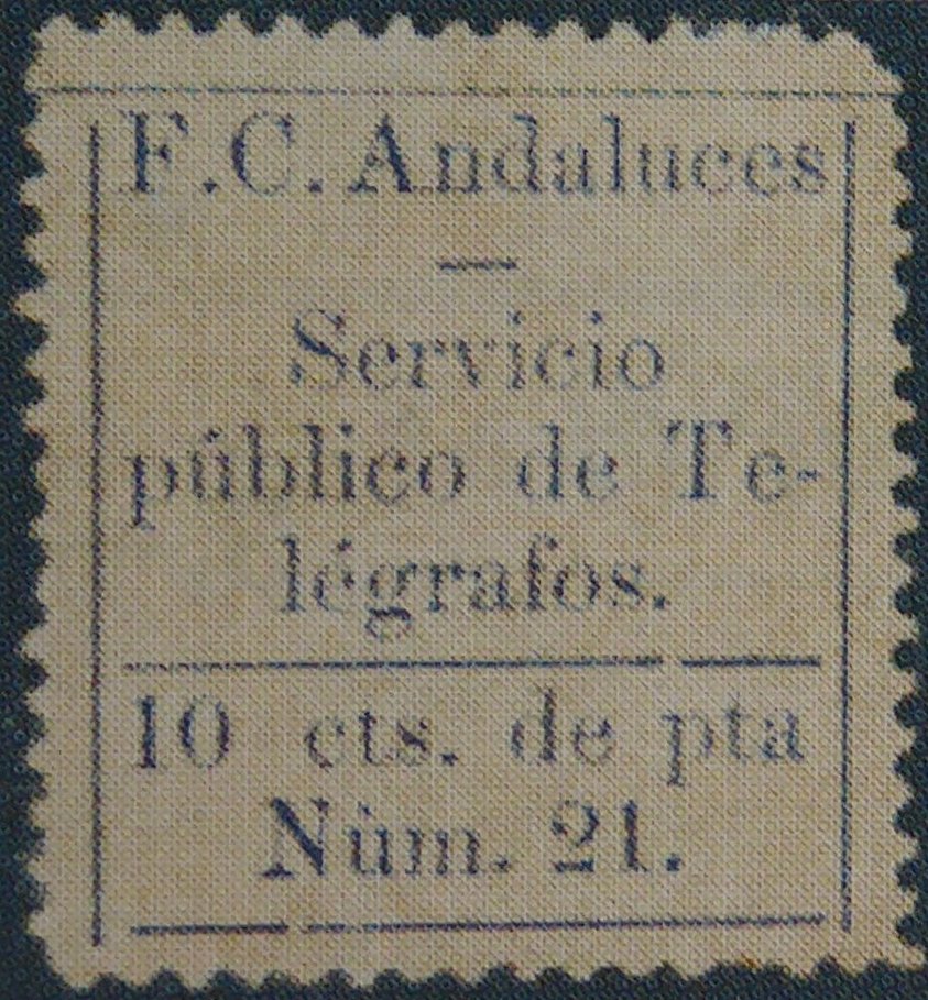 Francobolli Spagna Ferrovia Ferrocarriles Andaluces 10c Perf 13.5