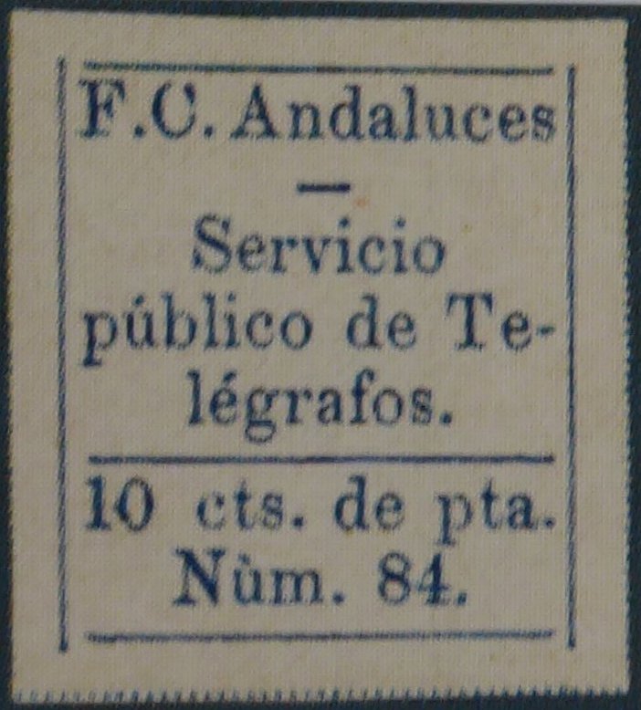 Ferrocarriles Andaluces 10c First Issue Imperf