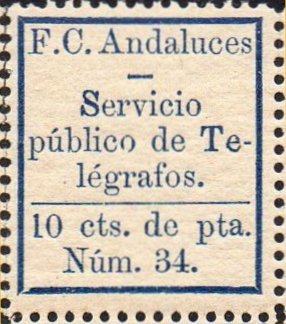 Ferrocarriles Andaluces 10c Imperf