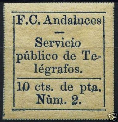 Ferrocarriles Andaluces 10c Imperf