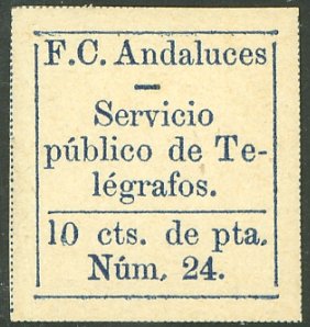 Ferrocarriles Andaluces 10c Imperf
