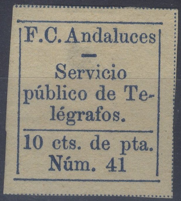 Ferrocarriles Andaluces 10c Imperf