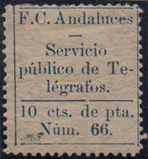 Railway telegraph Andaluces 10c Perf 13.5