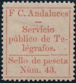 Railway Telegraph Stamps Spain Ferrocarriles Andaluces 1P Perf 13.5