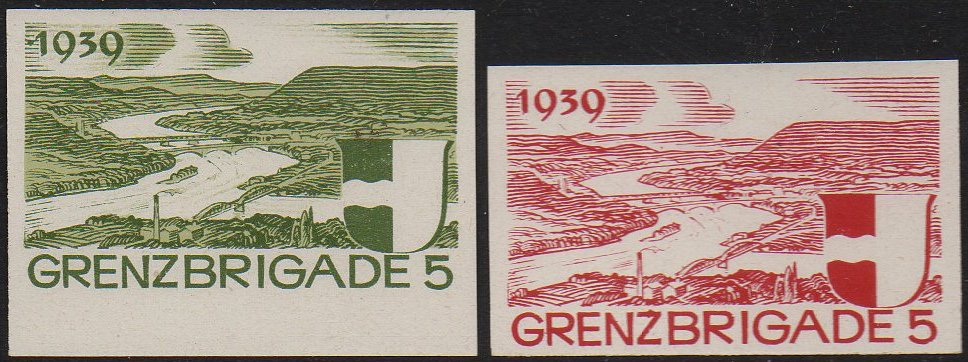 Schweiz Suisse Switzerland Soldatenmarken Eisenbahn Soldier Stamps Railway Grenzbrigade 5