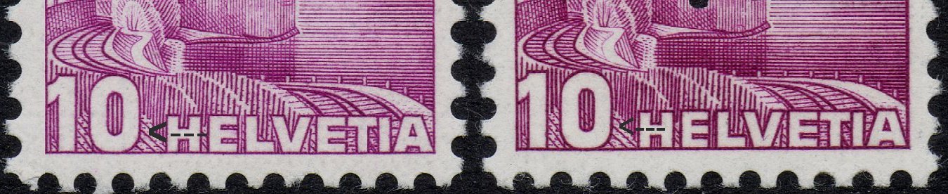 Briefmarken Schweiz Switzerland 1936 10c Urmarke Types Typen