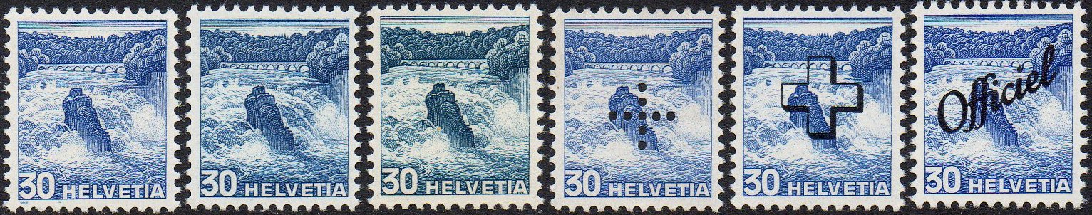 Briefmarken Schweiz Switzerland 1936 30c Urmarke Rheinfall