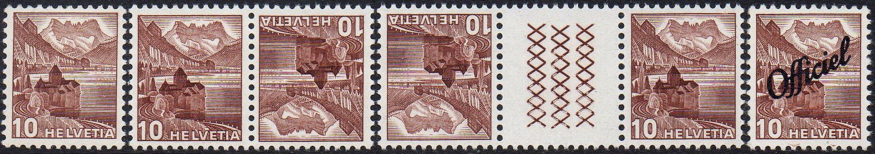 Briefmarken Schweiz Switzerland 1936 10c Urmarke Chateau Chillon Castle